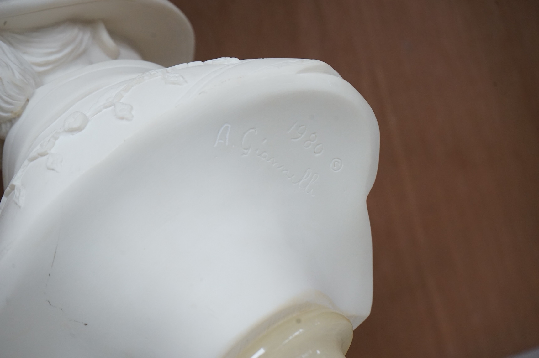 A 19th century Parian classical bust, Clytie, together with a modern Italian bust, tallest 29cm high.